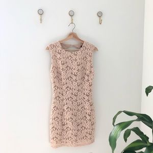 ARK & CO tan beige floral mini dress medium